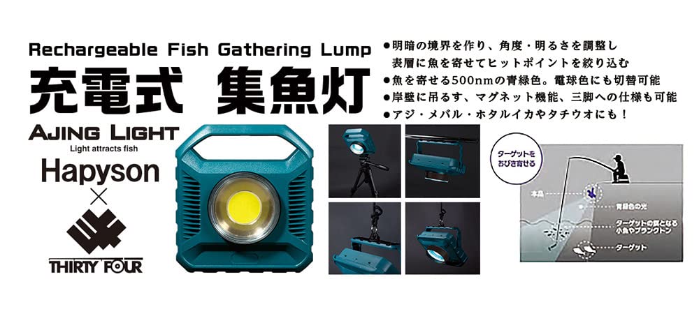 Hapyson Rechargeable High-Brightness LED Fishing Light YF-503
