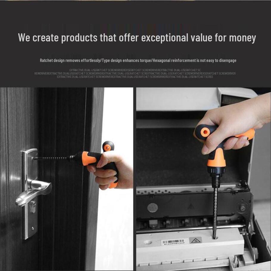 Teleskopischer T-Typ Multifunktionaler Ratsche Schraubendreher - Kreuzschlitz, Schlitz, Drei-Wege Reparaturwerkzeug