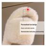 New 2024 Korean Style Plus Size Women's Thick Sole Fur Flip Flops for Outdoor Fashion.