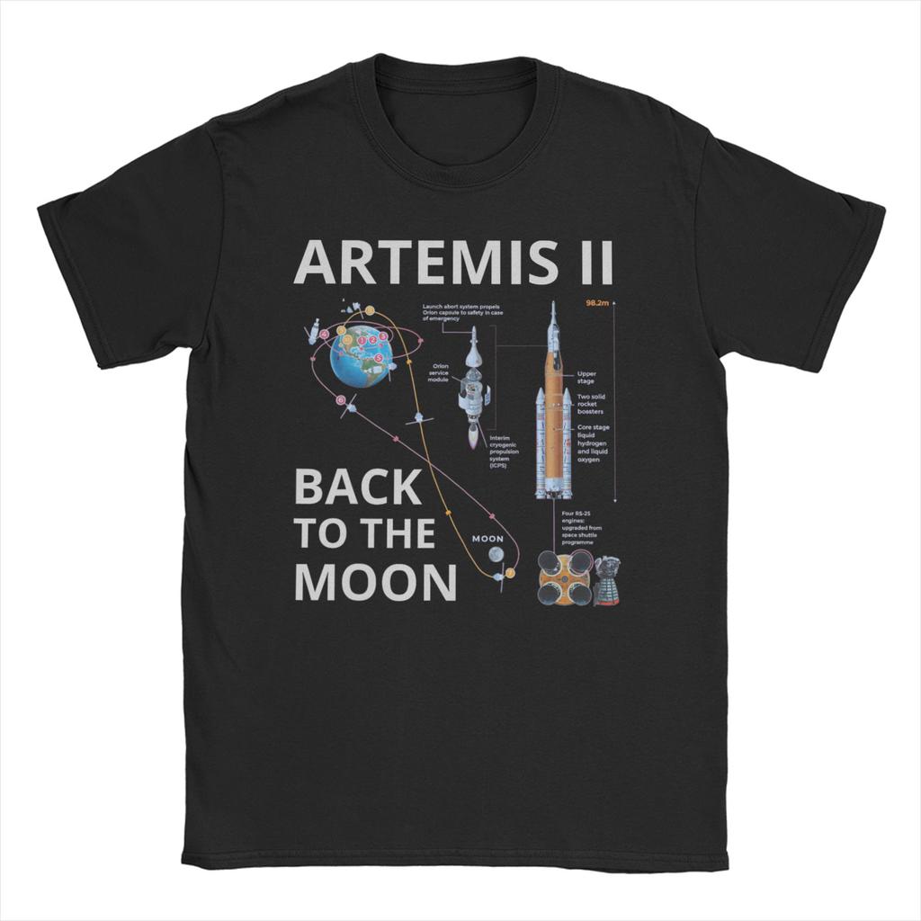 Artemis II Moon Mission Unisex WoUnisex T Shirts Novelty Tee Shirt Short Sleeve O Neck TShirt Cotton Summer Clothing