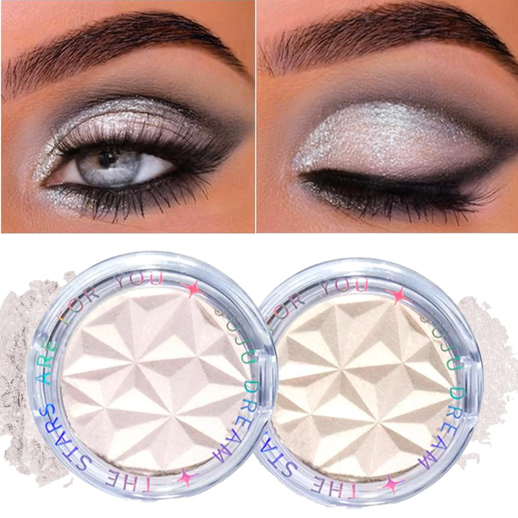 Shimmer Diamond Glow Highlighter – 2- Palette for Contour, Brighten, Radiant Skin, Festival & Party Makeup Essential Tool
