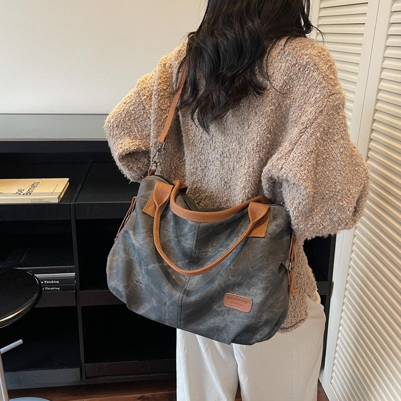Large-capacity commuter tote bag, women's new high-end atmospheric shoulder bag, high-end versatile messenger bag
