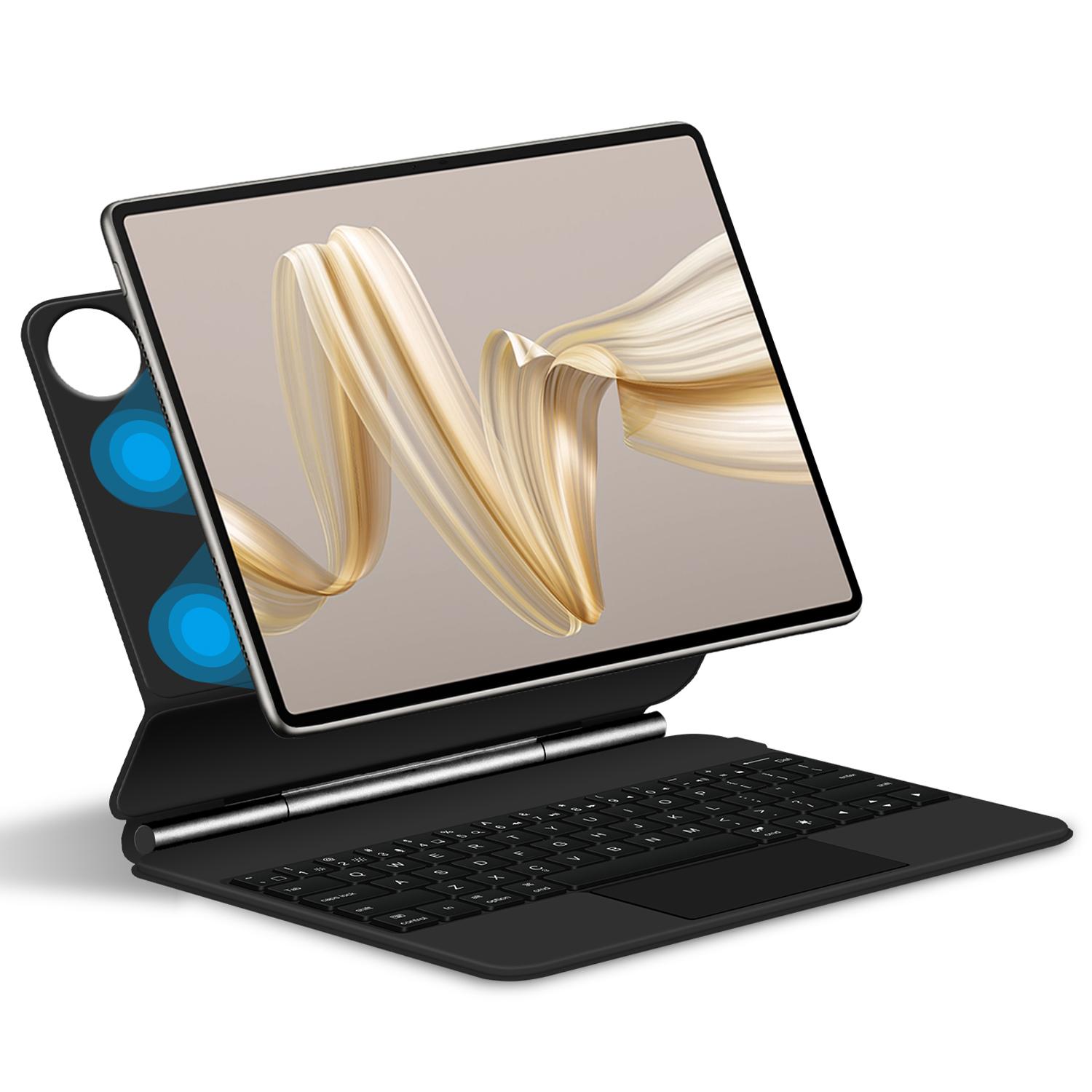 

For Huawei MatePad Pro 12.2 (2024) Magnetic Floating Bluetooth-compatible Keyboard+Leather Tablet Case A