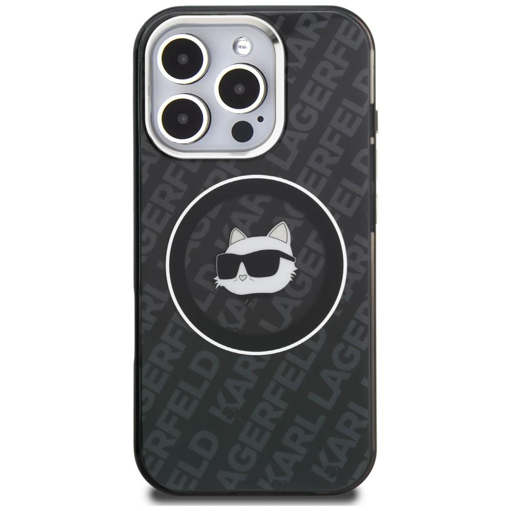 Karl Lagerfeld IML Choupette Head Logo MagSafe Case for iPhone 16 Pro Max Black