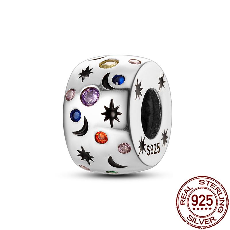 Charms Copper Moon Star Night Sky Galaxy Celestial Dangle Beads Fit Snake Chain Bracelet Necklace Women Diy Jewelry