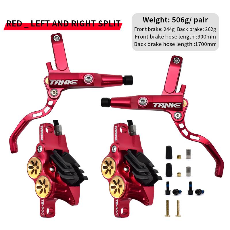 TANKE MTB 4 Piston Hydraulic Disc Brake 900/1700mm  4 Piston Resin Brake Pads Oil Pressure AM DH Road MTB Ultralight Disc Brake