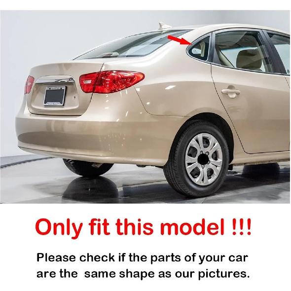 2PCS for Hyundai Elantra 2007-2010 Car Rear Window Quarter Louver Cover Side Vent Shutter Trim Scoop ABS Accessories(Carbon Look)