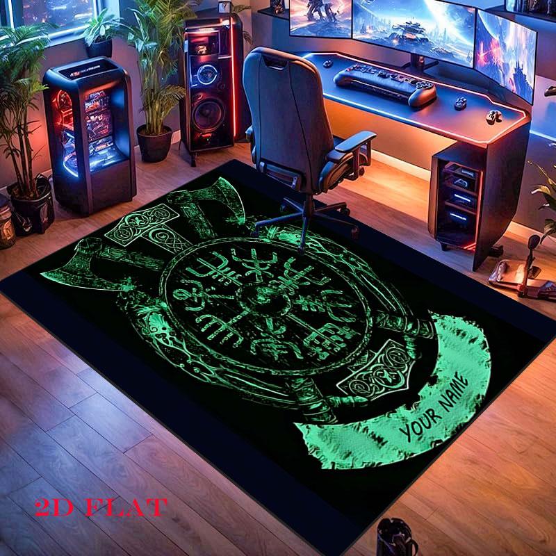 Custom Viking Carpet Rug for Living Room Bedroom Home Sofa Decoration,Kids play Nonslip Floor Mat