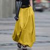 Summer Maxi Skirt Solid Color Large Hem Sweet Slim A-Line Skirt for Daily Wear
