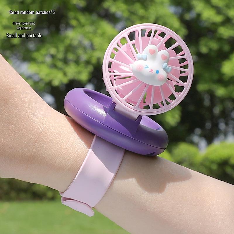 

2025 Portable Wearable USB Cooling Fan Watch for Kids 300mAh