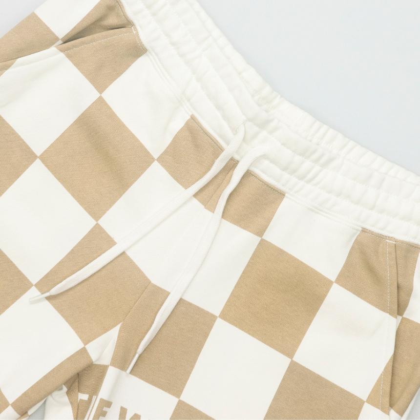 Vans FW22 Logo Schachbrettmuster Aufschlag Kordelzug Lässige Retro Sporthose Unisex Hose Braun VN00091ABSX