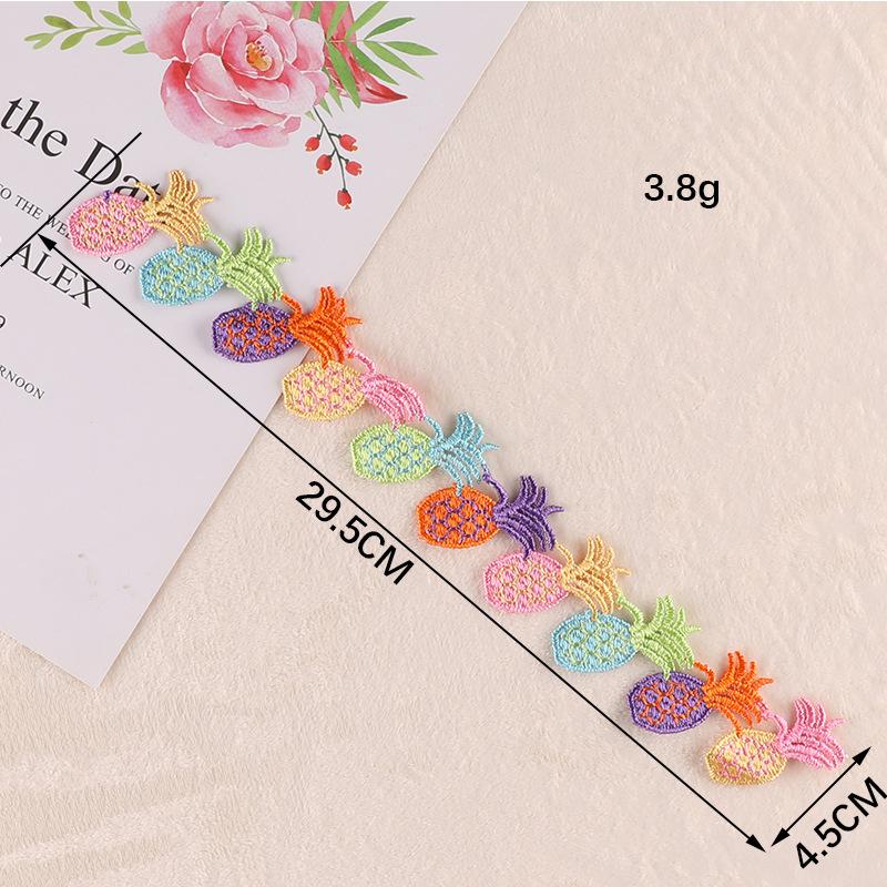 Computer Embroidery Cartoon Fruit Butterfly Color Petal Hand Account Diy Lace Accessories Water Soluble Embroidery Ribbon Cloth Sticker