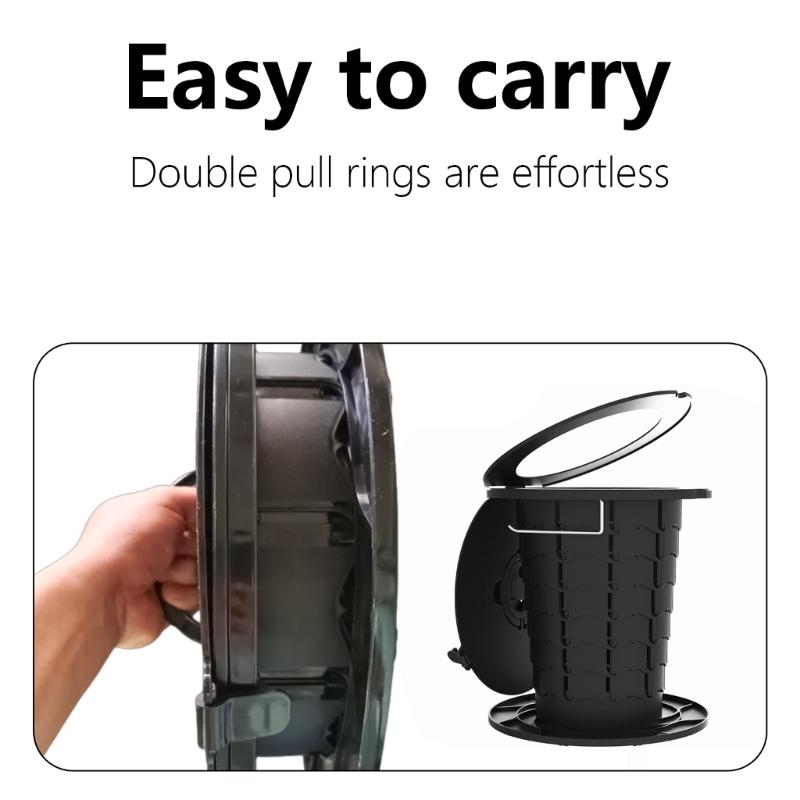 Outdoor Travel Toilet for Fishing, Hiking, Campervan, Folding Camping Toilet Portable Toilet for Adults with Lid & Seats