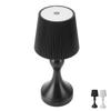 LED Cordless Table Lamp Iron Plastic Pleated Touch Control Stepless Dimmable USB Rechargeable Nights