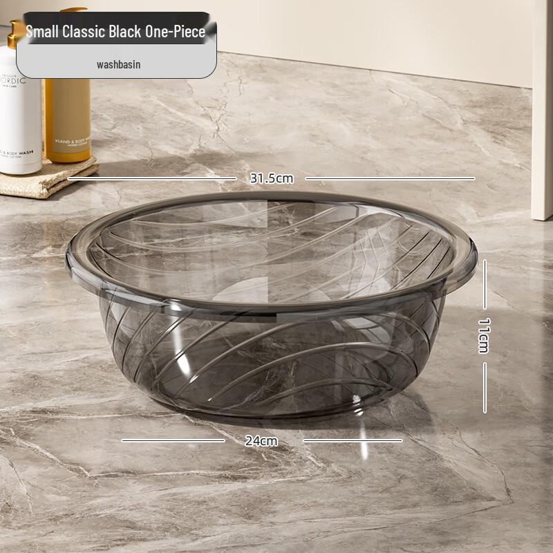Yicang Classic Black Small Plastic Basin (5-Pack)