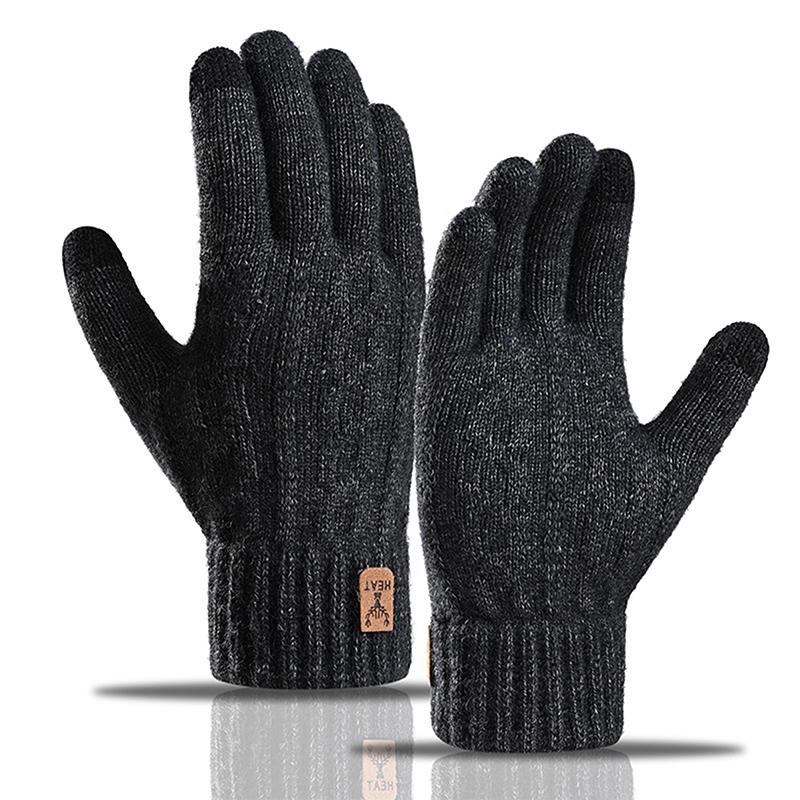 1Pair Warm Gloves Autumn Winter Gloves For Men Cold-Proof Warm Gloves Cycling Full Finger Touch Screen Gloves Gifts