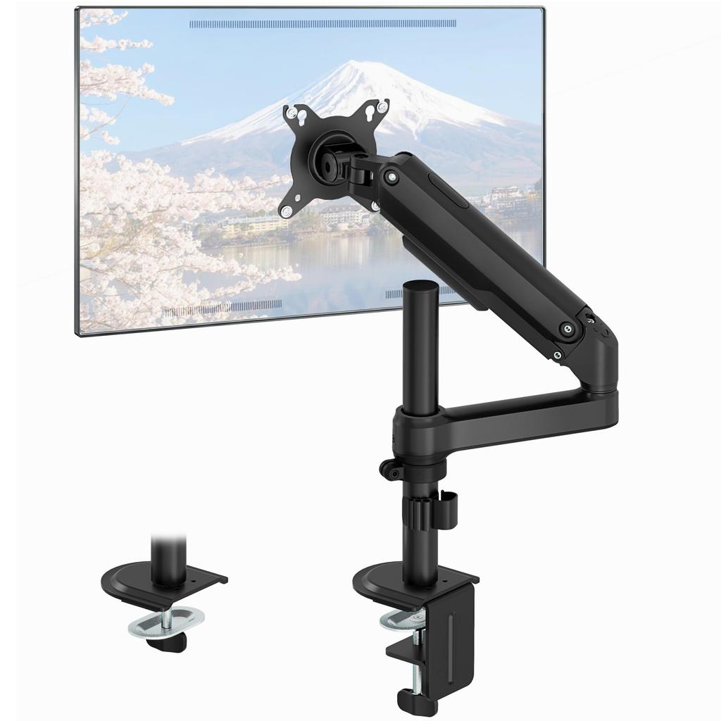 monTEK Monitor Compatible with Inch Load PC Monitor Arm with Long Adjustable and Multiple Arm, 13-32 Monitors, 2-9kg Capacity, Pole, Up/down,