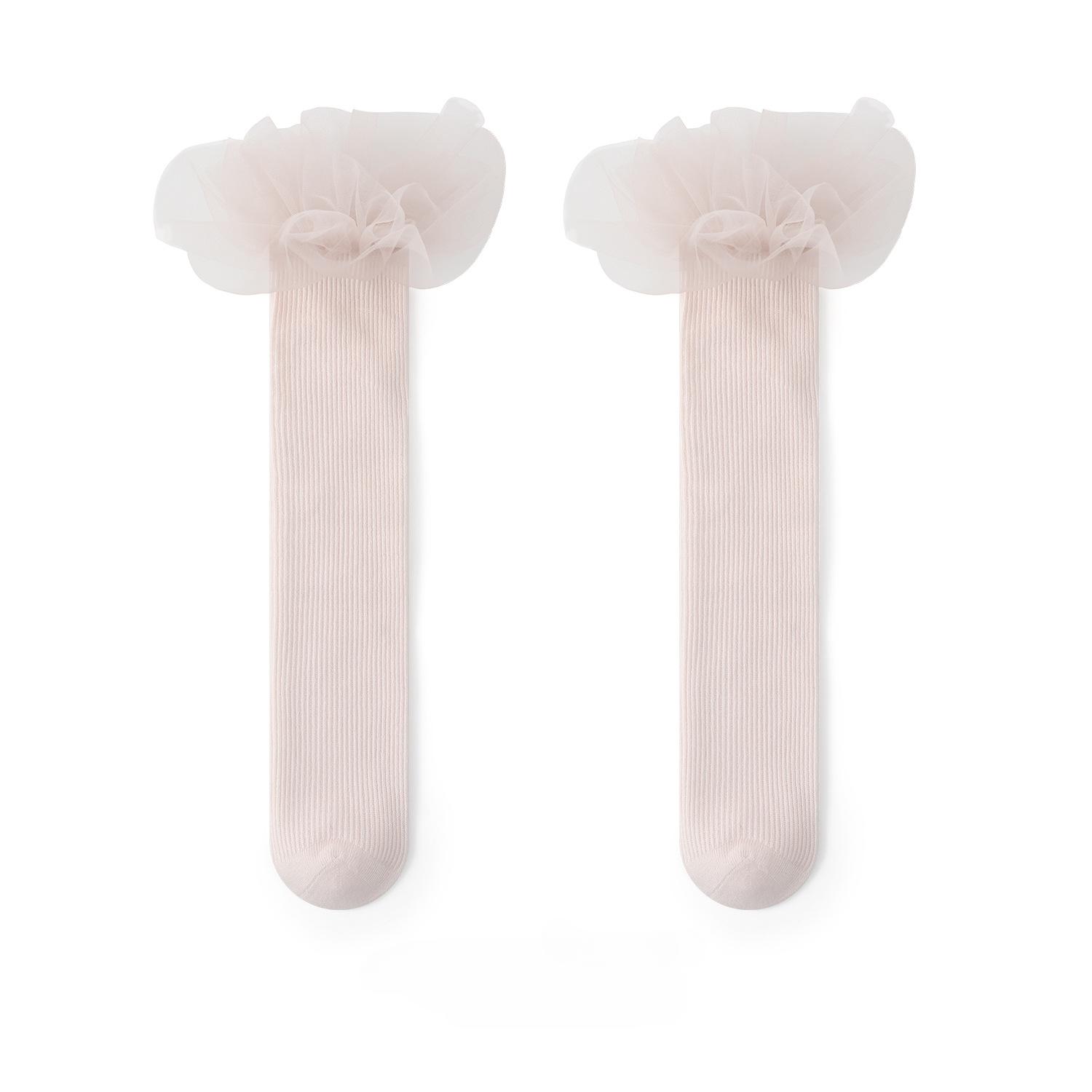 

1 Pair INS Simplicity Cute Kids Girl Calf Sock Sweet Princess Mesh Ruffle Sock for Children Spring Summer Soft Cotton Sock