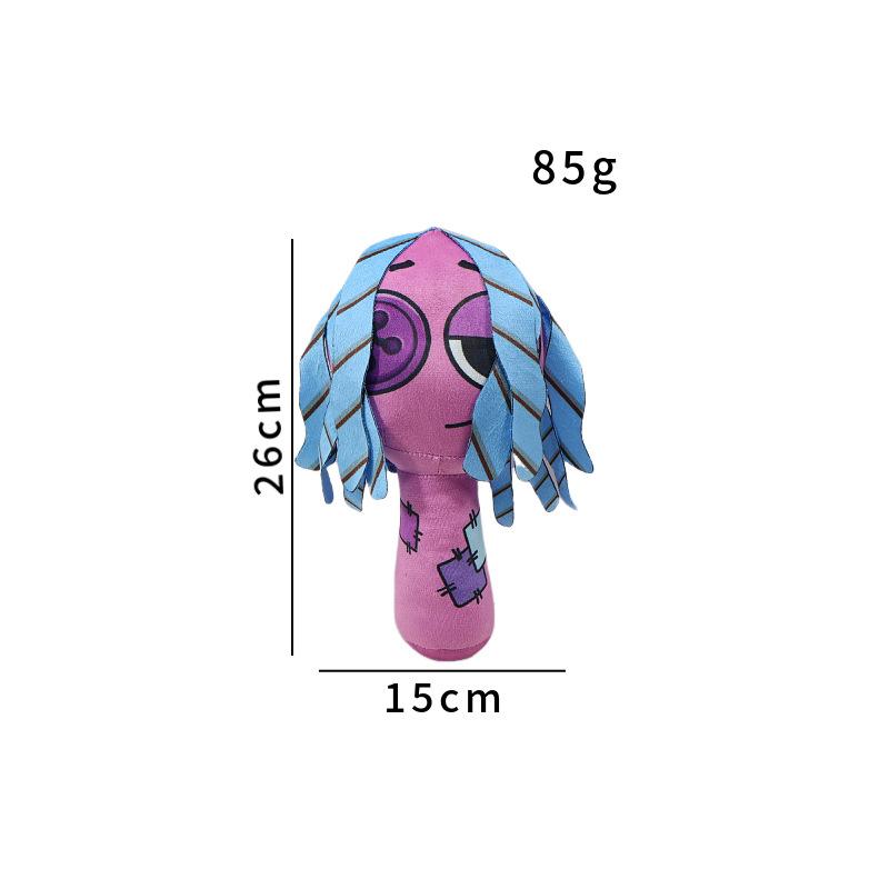 26cm New Sprunki Plush Rhythm Blue Hair Box Mutant Doll Funny Plush Toy Sofa Pillow Bedroom Ornament Cartoon Decoration Gift