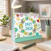 Portable Standing Flip Calendar Thick Paper Annual Schedule Organizer 2027 Desktop Calendar Gifts