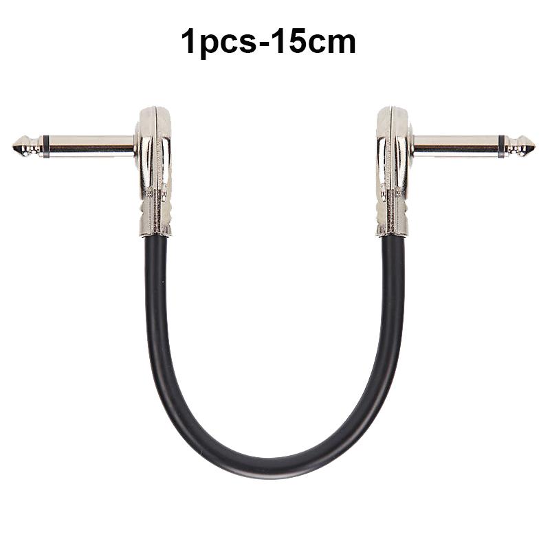 1/3Pcs Guitar Effect Pedal Cable 6.35Mm Flat Patch Connecting 1/4 Right-Angle Plug Guitar Instrument Accessories 15/30Cm Length