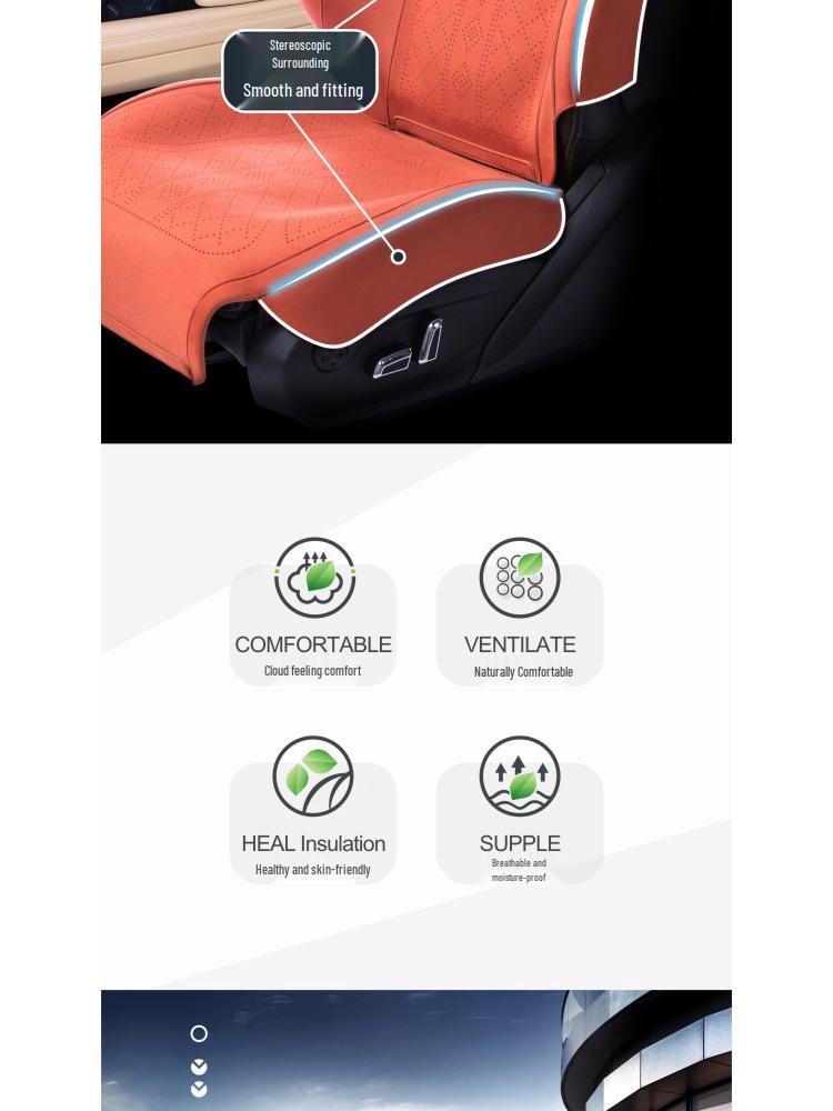 Breathable, Odorless Odetta Fabric Car Seat Cushion – Universal Fit for 5-Seaters, All-Season