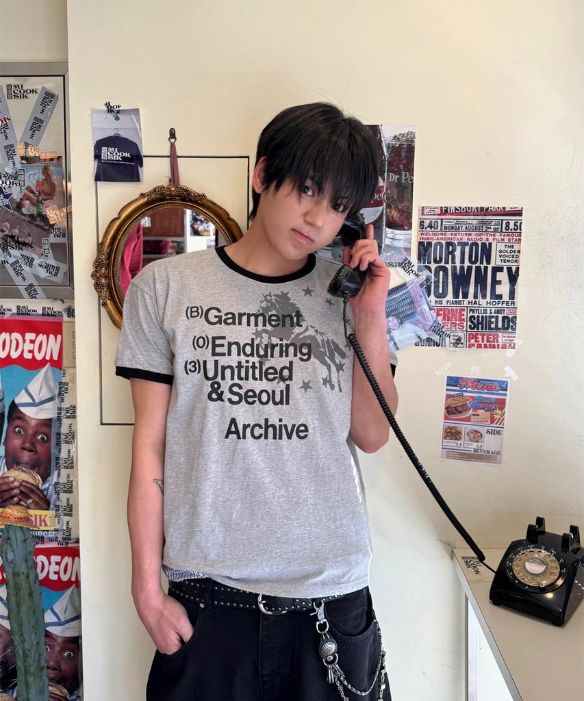 Eontaiteulseoul Archive Unicorn Ringer Crop Short Sleeve Gray