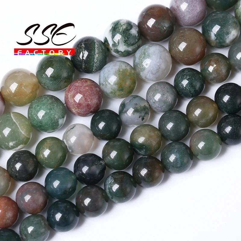 Přírodní bílé achátové kamenné korálky Onyx Kulaté volné distanční korálky Pro výrobu šperků DIY náramkové doplňky 4 6 8 10 12mm 15" palců