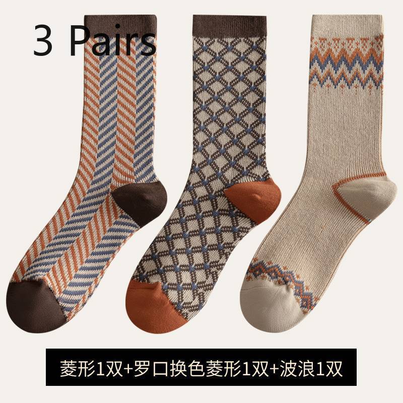 

3 пары женских осенне-зимних носков двойной вязки, двухдорожечных, длинных, бесшовных, толстых и теплых носков-гольфов 3 pairs