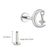 Right Grand ASTM F136 Titanium 16G CZ Moon Cartilage Earring Tiny Crescent Moon CZ Dangle Helix Tragus Conch Stud Ear Piercing