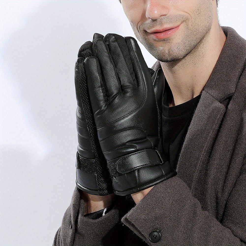Men's Winter Warm Windproof Motorcycle Thick Fleece Outdoor Hiking Fishing Anti-Slip Touchscreen Gloves