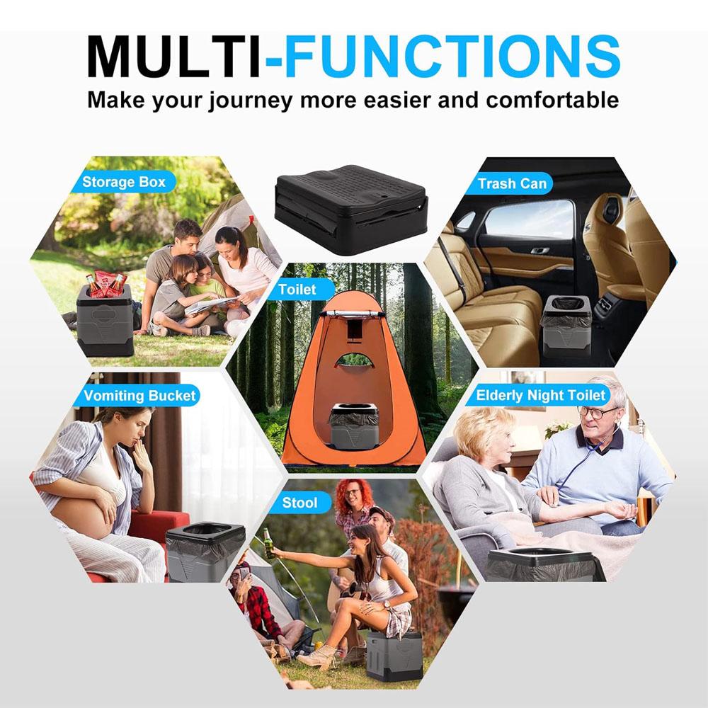 Toilettes Portables, Toilettes Portables Améliorées pour Adultes Camping, Toilettes de Camping Hautes Portables pour la Maison/Camping/Bateau/Randonnée/Longs Voyages