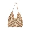 Commuter Large-capacity Straw Shoulder Bag Women's  New Popular Knitted Hollow Handbag Fashion Shoulder Bucket Bag