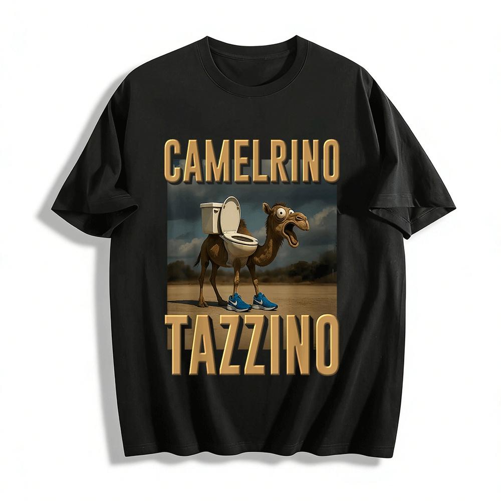 Funny Camel With Toilet Graphic Casual Tee Shirt Pure cotton T-shirt XXS