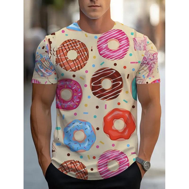 Sweet Ice Cream Colorful Print Graphic T-shirt Kid Casual Cute Candy Design Short Sleeve T Shirts Street Harajuku Trend New Tee
