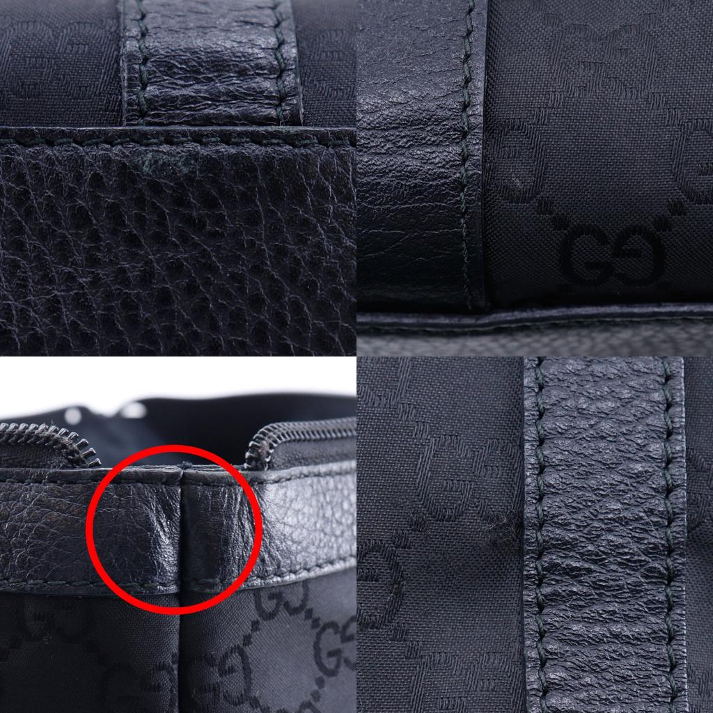Gucci GG Tote Bag 268640 Black Nylon Canvas Women Used