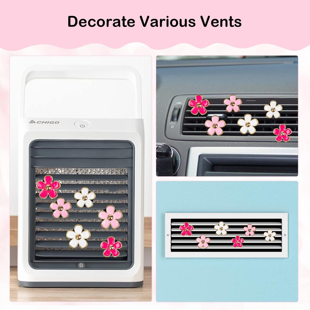 4pcs/set Car Air Freshener Perfume Clips Cute Flower Shaped Outlet Vent Clip for Car Interior Decoration Aromatherapy Supplies