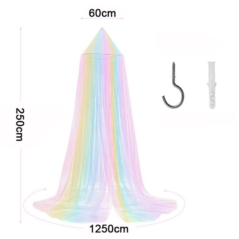 Princess Style Dome Mosquito Net Rainbow Color Bed Tent Universal Bed Canopy  Summer