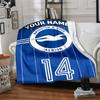 1pc Brighton & Hove Albion F.C. Blanket with Custom Name, Gift, for Men and Women, Soft Blanket, Good for Sofa Bed Couch Travel, Lightweight Flannel B