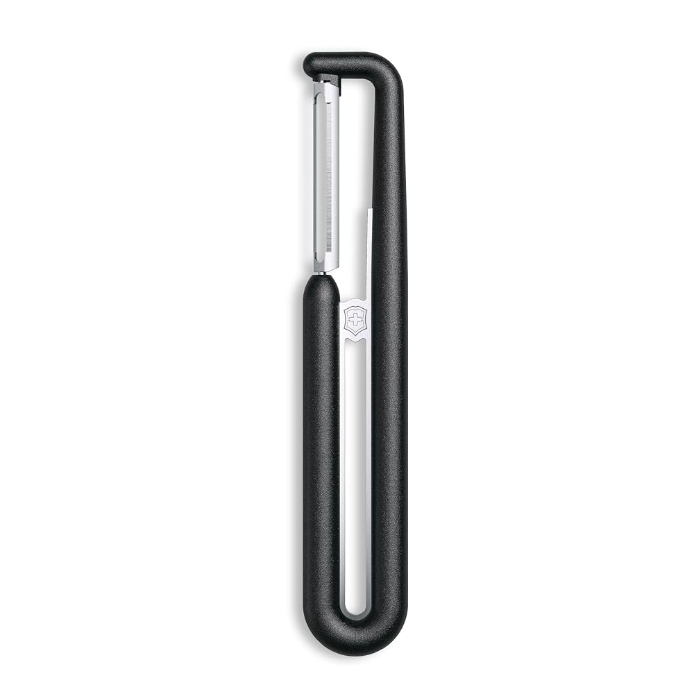 VICTORINOX Peeler - Dishwasher Safe, Long-lasting Sharpness, Straight Blade, Black, High Durability