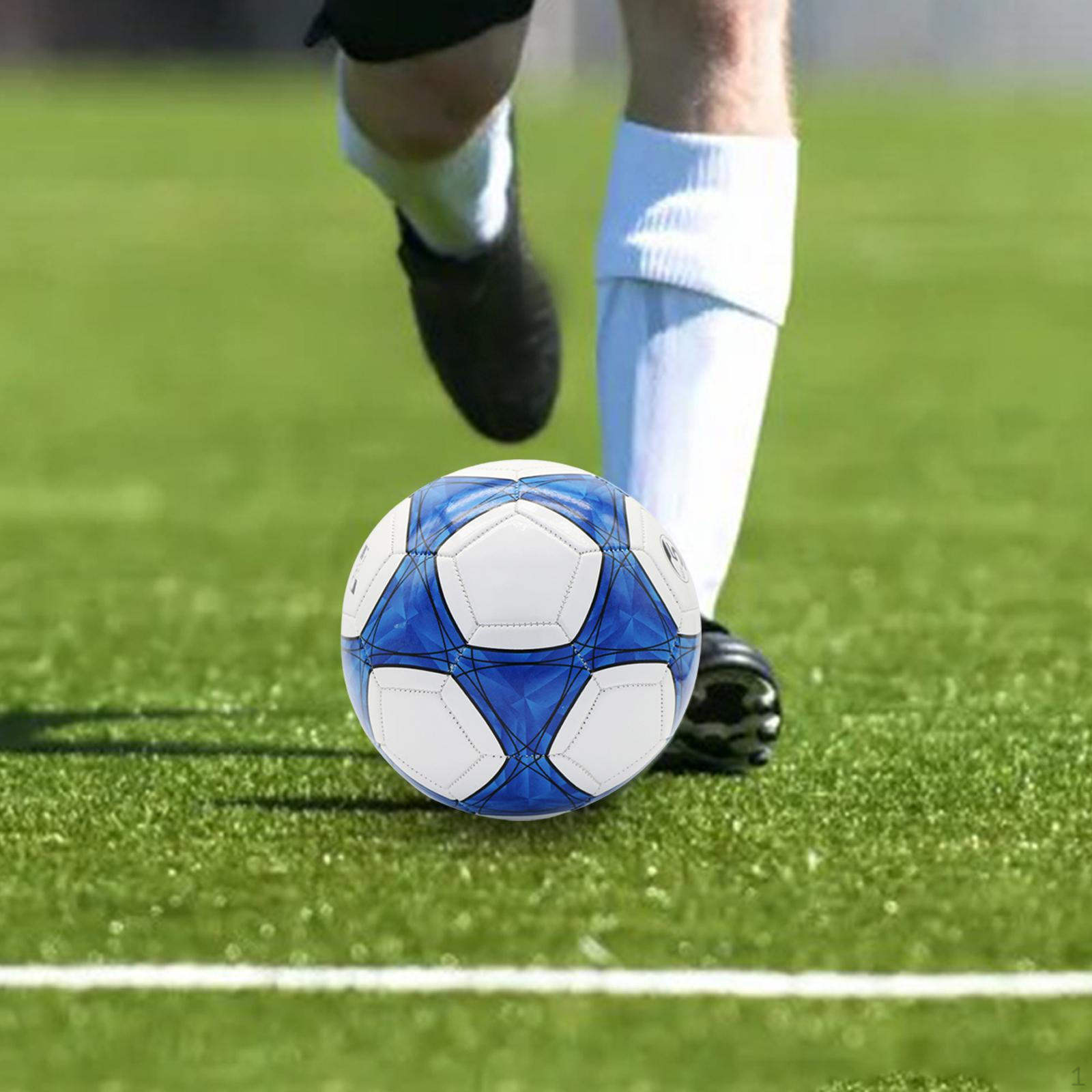 Football, Soccer Ball, Practice PVC Sports Balls, Junior blue white