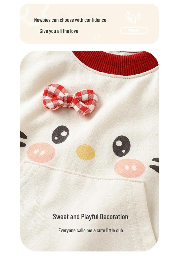 Youqi Girls' Autumn Set: Long Sleeve Hoodie Jacket & Sweatpants