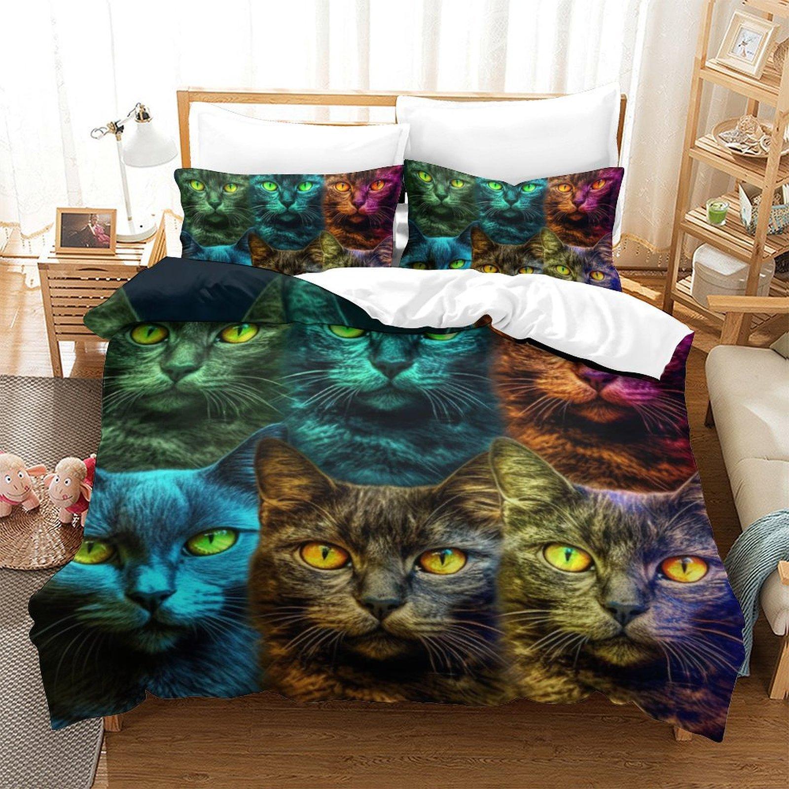 

Colorful Catfish 3D Digital Printing Polyester Quilt Cover Two Or Three Pieces Can Be EU Single 135*200