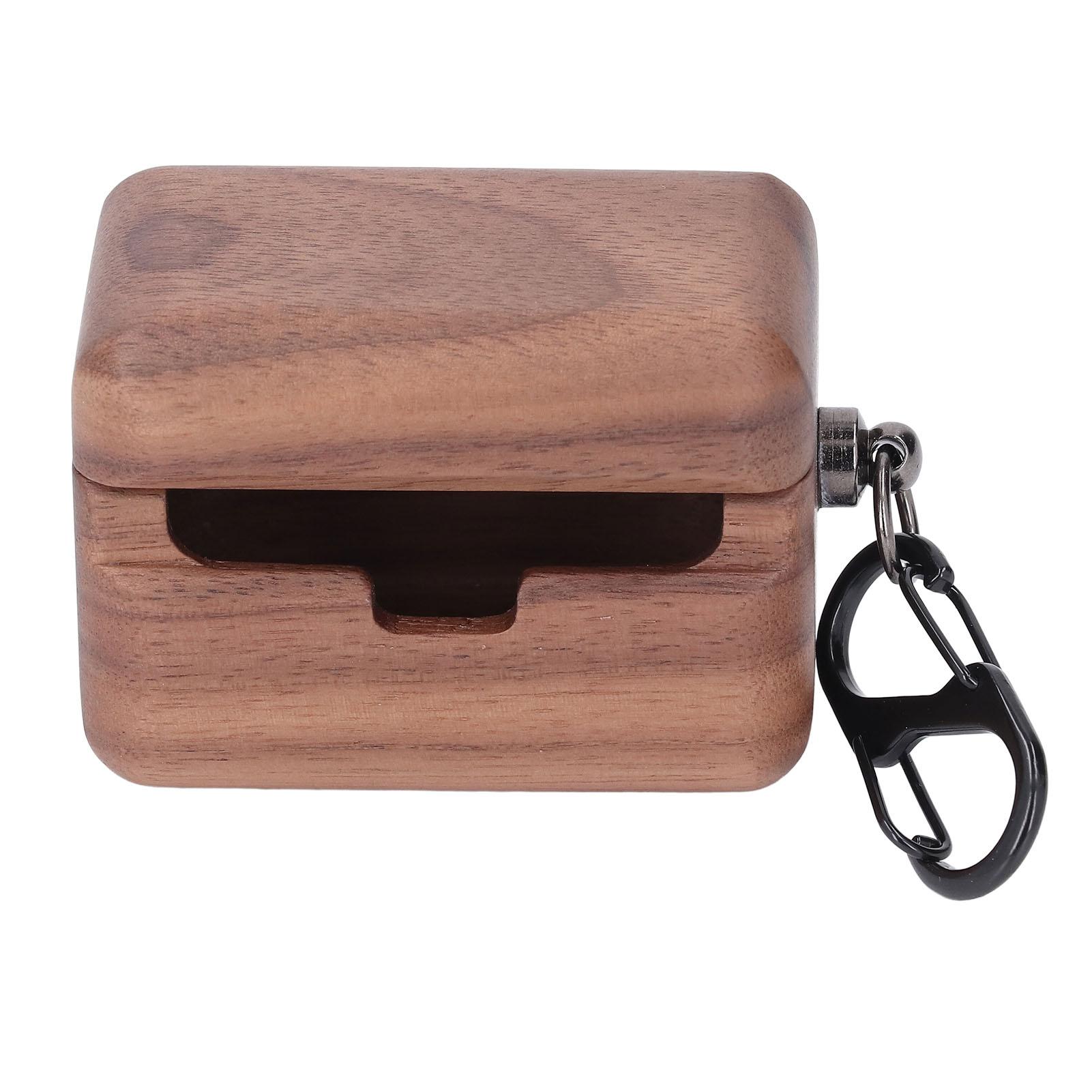 

Earbuds Case Cover Walnut Wood Hand Polished Wireless Earbuds Protective Cover for Sennheiser