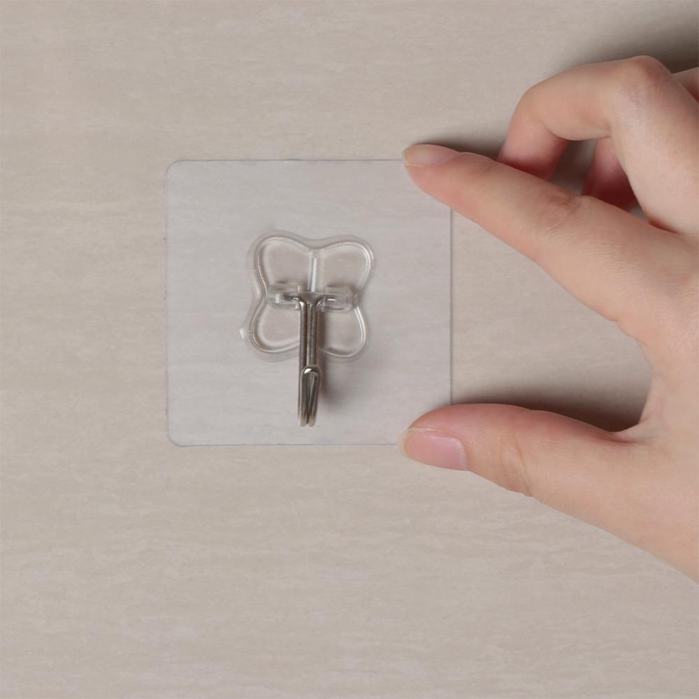 Household Home & Living Transparent Traceless Hooks Storage Hanger Wall Rack Seamless Adhesive Hook