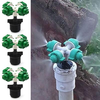 5Pcs Water Fog Cross Atomizing Nozzle 1/2" G1/2 with Male Threaded Connector Greenhouse Sprinkler Connector