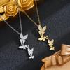 Butterfly Tassel Diamond Necklace: Chic & Luxurious Titanium Steel Jewelry for Women