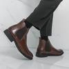 Men’s Chelsea Short Boots Business Formal High Top Boots Brown Tuxedo Ankle Boots Black Boots Large Size
