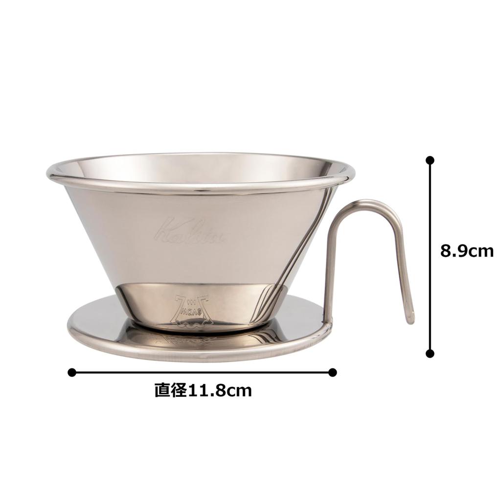 Kalita Wave Series Coffee Dripper Stainless Keeps Water Handcrafted by Tsubame This Dripper Is Made In Japan and Serves This Dripper Is Perfect for