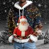Men's Christmas Printed Lined Hoodie | Faux Trim Party Sweatshirt With Pocket | Plus Size Loose Fit Holiday Pullover